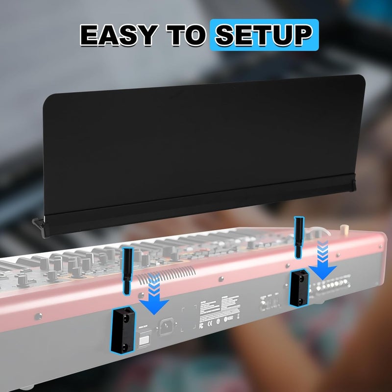FormiPow Sheet Music Stand for Nord Keyboards, Compatible with Nord Grand 1/2, Stage 2/3/4 (73/76/88/Compact), Piano 2/3/4/5, Electro 6, C2/C2D, Quiet & Secure Clip-On Design (27.5" x 10.5") - Image 4